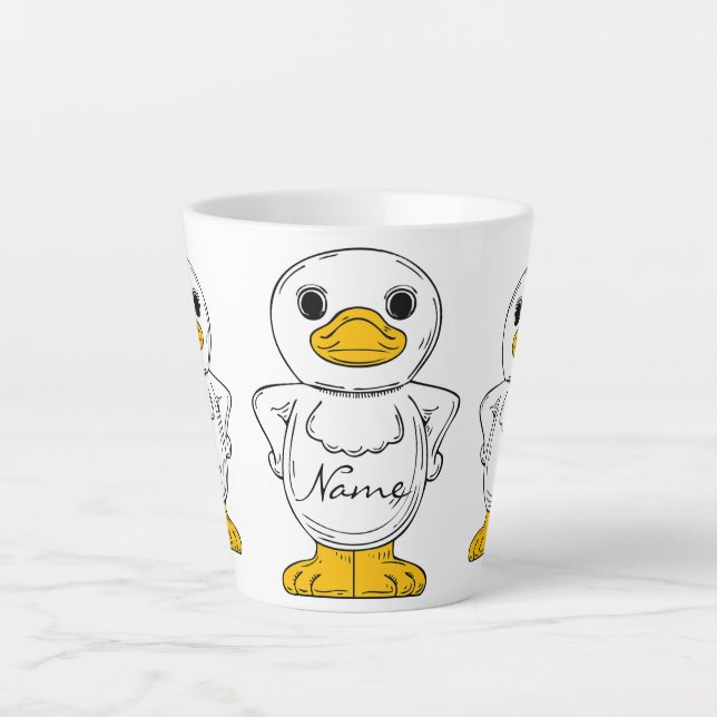 Little White Duck Standing Thunder_Cove Latte Mug (Front)