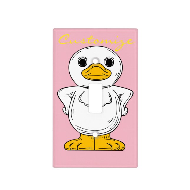 Little White Duck Standing Thunder_Cove Light Switch Cover (Front)