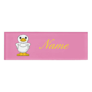 Little White Duck Standing Thunder_Cove Name Tag