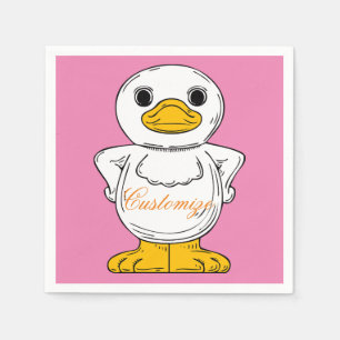 Little White Duck Standing Thunder_Cove Napkins