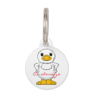 Little White Duck Standing Thunder_Cove Pet ID Tag