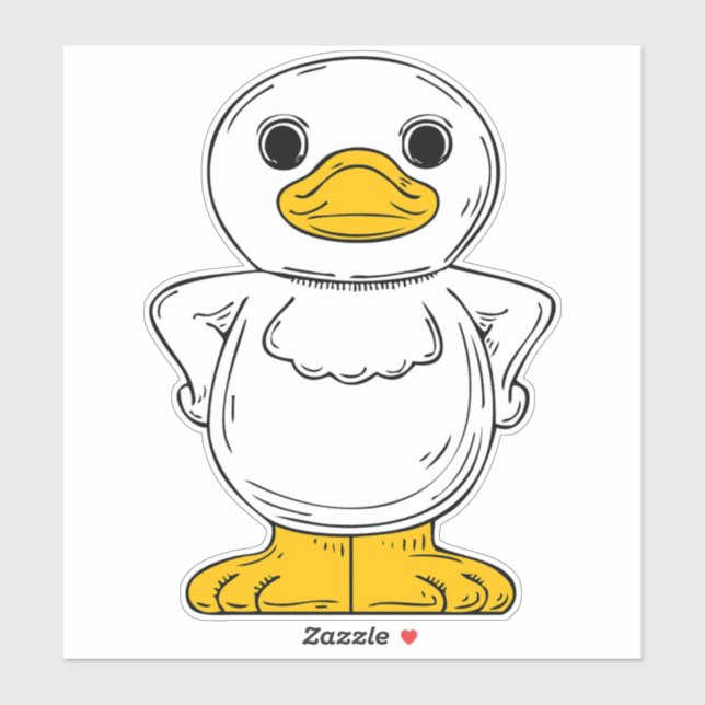 Little White Duck Standing Thunder_Cove Sticker (Sheet)