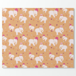 Little white elephant holiday party wrapping paper