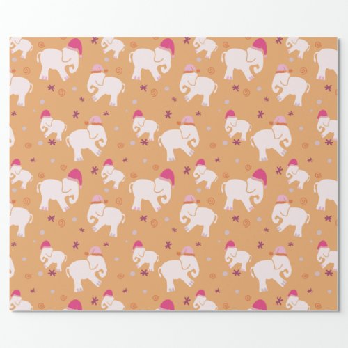 Little white elephant holiday party wrapping paper