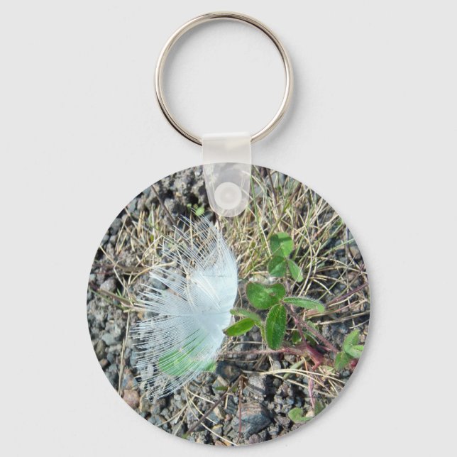 Little White Feather 1 Key Chain (Front)