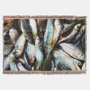 Little White Fish Throw Blanket
