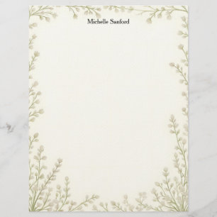 Little White Flowers Frame Letterhead