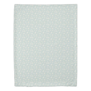 Little White Flowers on blue - seamless pattern. Duvet Cover
