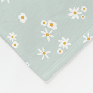 Little White Flowers on blue - seamless pattern. Fleece Blanket