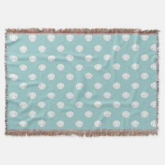 Little White Kitty Faces Throw Blanket