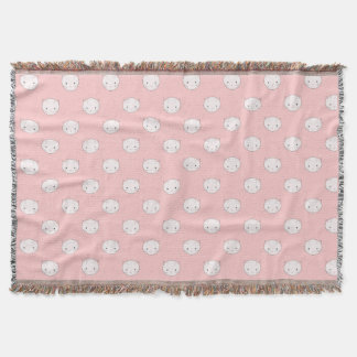 Little White Kitty Faces Throw Blanket