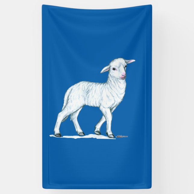 Little White Lamb Banner (Vertical)