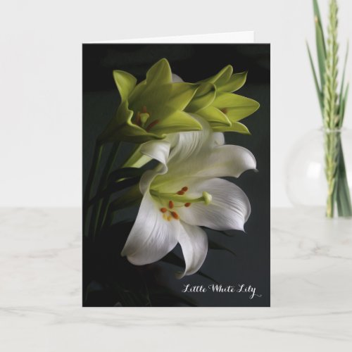 Little White Lily Poem Card