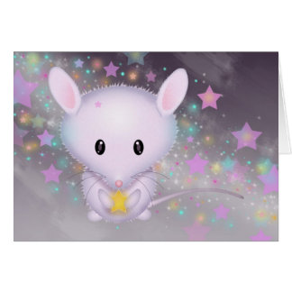 Little White Mouse in the Stars Cards