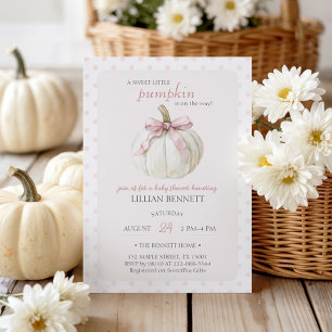 Little White Pumpkin Baby Shower Invitation