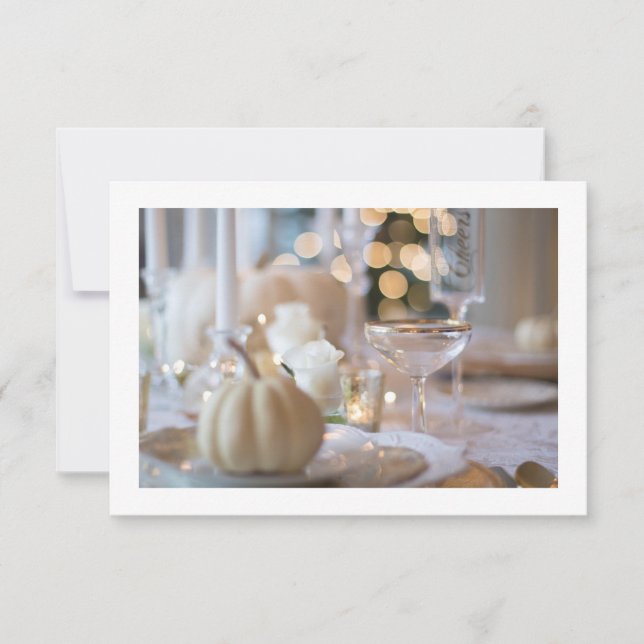 Little White Pumpkin Table Setting Invitation (Front)