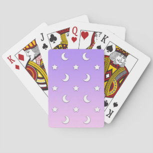 Little White Stars and Moons Pattern Poker Cards