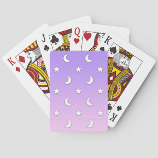 Little White Stars and Moons Pattern Poker Cards