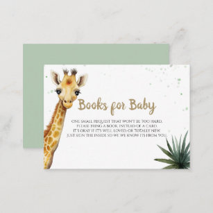 Little Wild One Baby Giraffe Safari Shower Enclosure Card