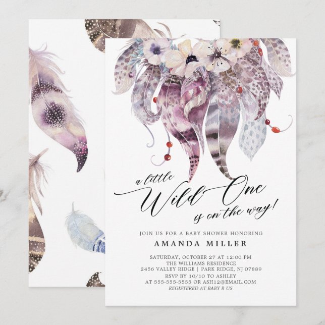 Little Wild One Baby Shower Invitation (Front/Back)