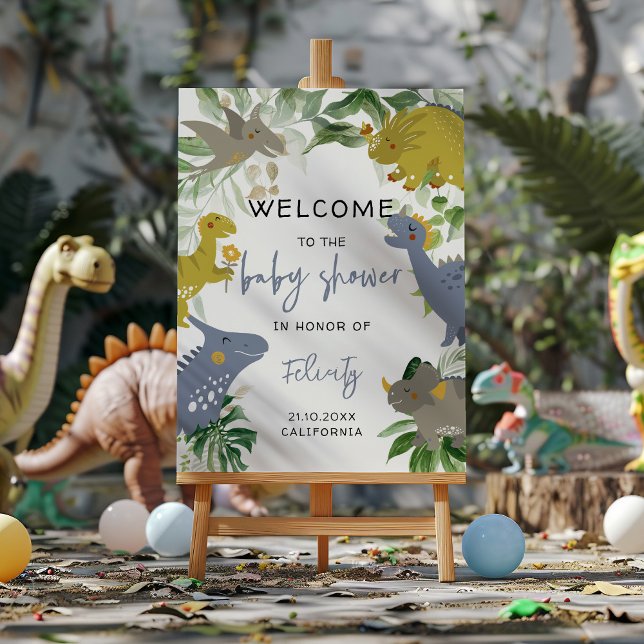 Little wild one Dinosaur Baby Shower Welcome Sign (Creator Uploaded)