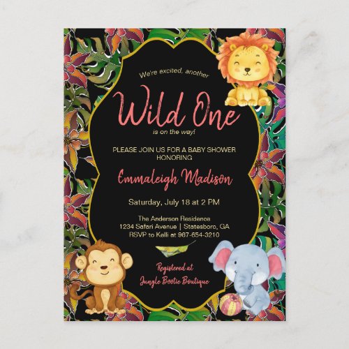 Little Wild One Jungle Animals Postcard