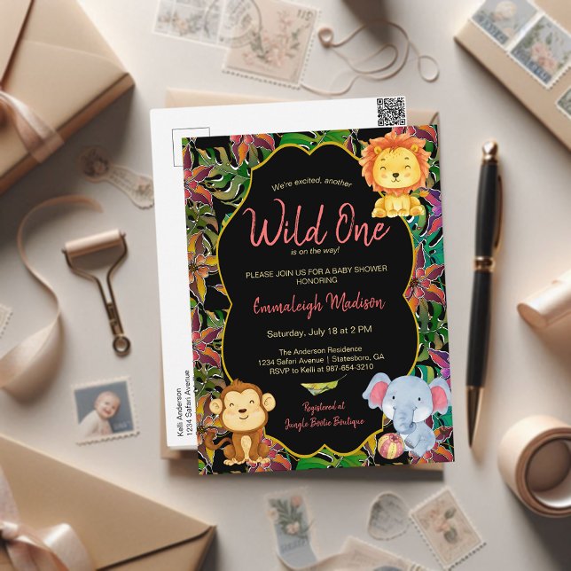 Little Wild One Jungle Animals Postcard (Creator Uploaded)