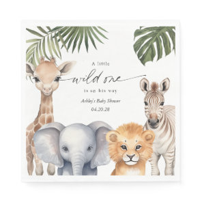 Little Wild One Safari Animal Baby Boy Shower Napk Napkins