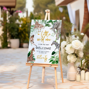 Little wild one safari animal Baby Shower Welcome Foam Board