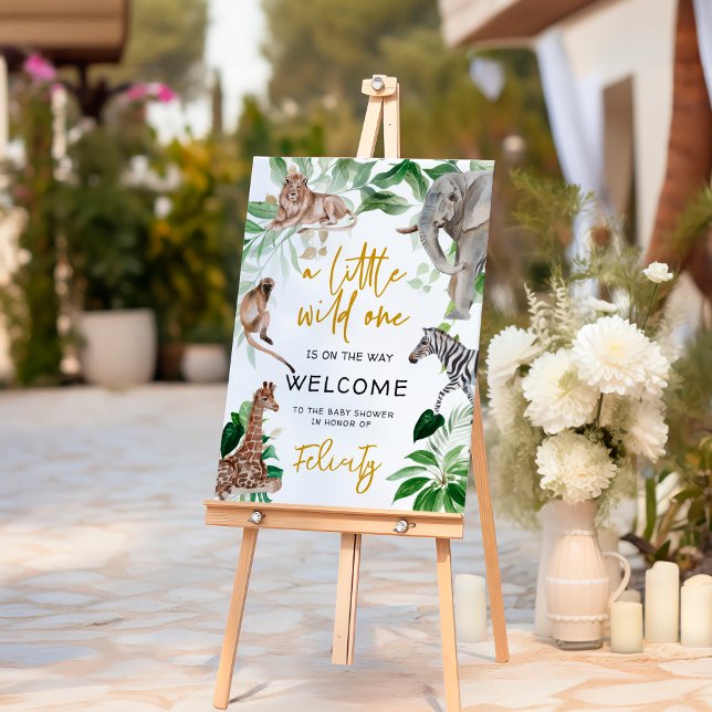 Little wild one safari animal Baby Shower Welcome Foam Board (Creator Uploaded)