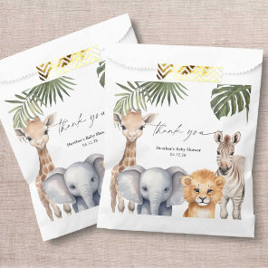 Little Wild One Safari Animals Baby Boy Shower Favor Bag
