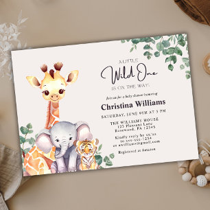 Little Wild One Safari Animals Baby Shower Invitation