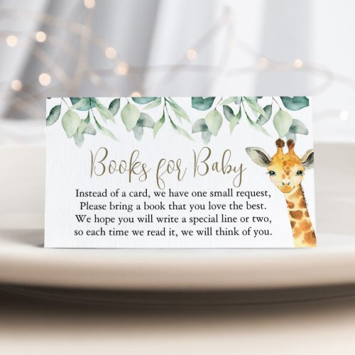 Little Wild One Safari Baby Shower Books For Baby  Enclosure Card