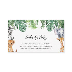 Little Wild One Safari Baby Shower Books For Baby Enclosure Card