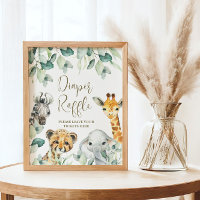 Little Wild One Safari Baby Shower Diaper Raffle