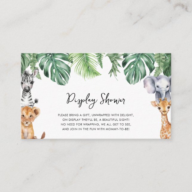 Little Wild One Safari Baby Shower Display Shower Enclosure Card (Front)
