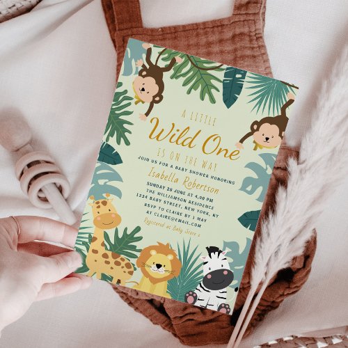 LITTLE WILD ONE  safari baby shower invitation