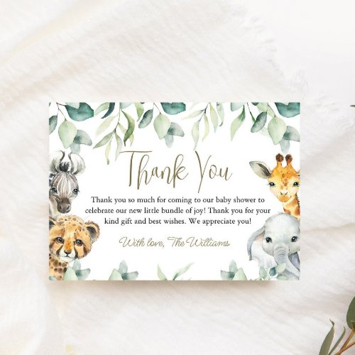 Little Wild One Safari Baby Shower Thank You Cards