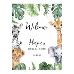 Little Wild One Safari Baby Shower Welcome Sign