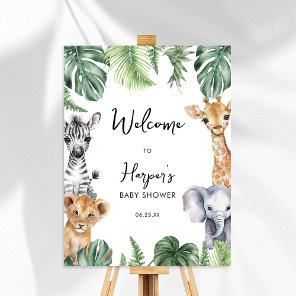 Little Wild One Safari Baby Shower Welcome Sign