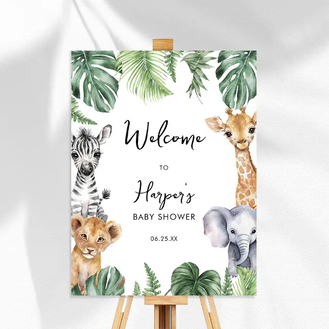 Little Wild One Safari Baby Shower Sign Zazzle