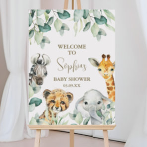 Little Wild One Safari Baby Shower Welcome Sign