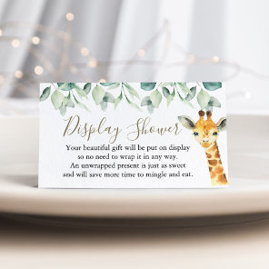 Little Wild One Safari Display Baby Shower Enclosure Card