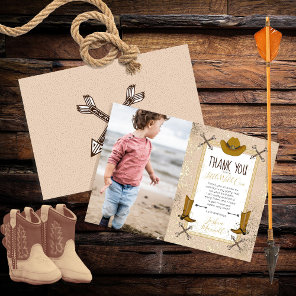 Little Wild One Western Arrows Birthday Party  Thank You Card