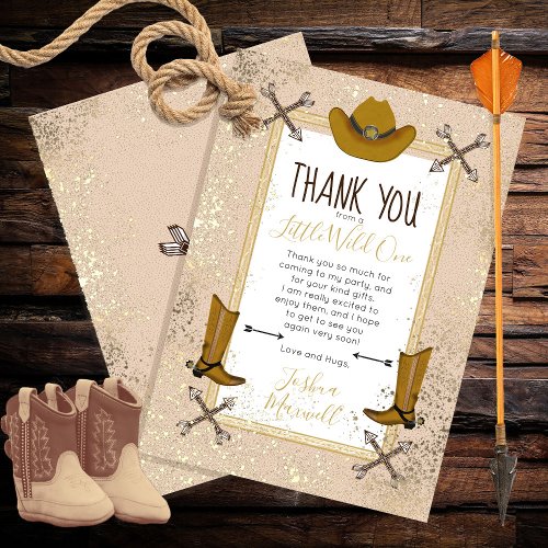 Little Wild One Western Arrows Birthday Party Thank You Card