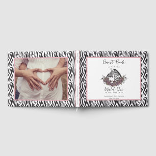 Little Wild One Zebra Photo Baby Shower Guest Book