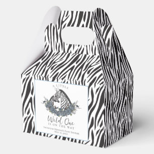 Little Wild One Zebra Safari Baby Shower Favor Boxes