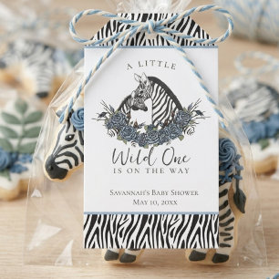 Little Wild One Zebra Safari Baby Shower Favor Tag