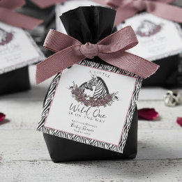 Little Wild One Zebra Safari Baby Shower Favor Tags