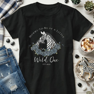 Little Wild One Zebra Safari Baby Shower Mommy T-Shirt